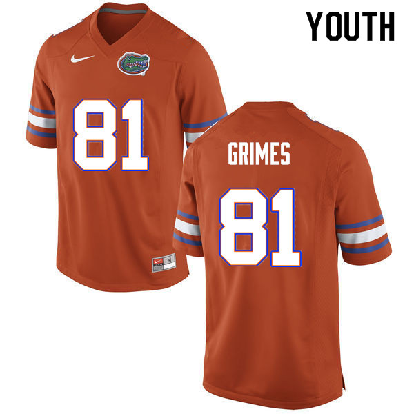 Youth #81 Trevon Grimes Florida Gators College Football Jerseys Sale-Orange - Click Image to Close